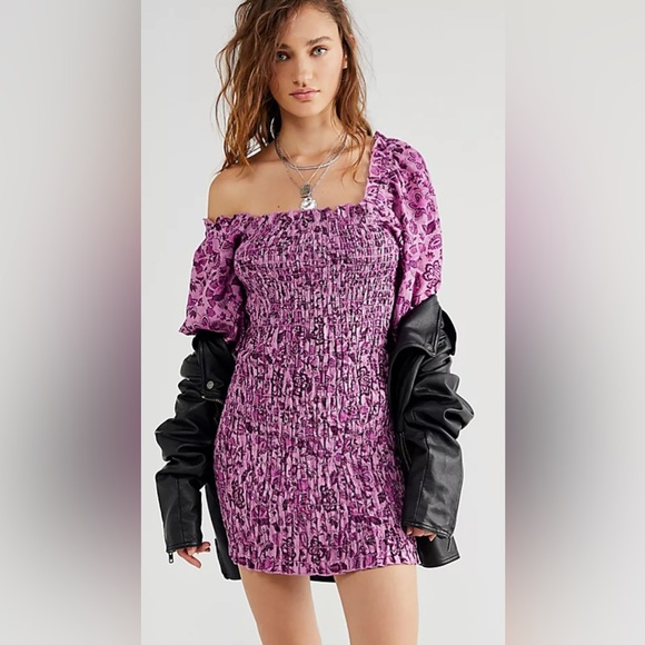 Free People Smocked Mini Dress - Picture 1 of 5